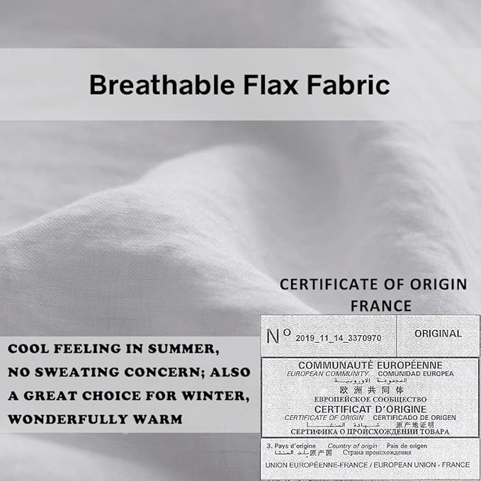 Simple&Opulence 100% French Linen Euro Shams with Embroidery (26'' x 26'') - Pack of 2 - Pre Washed Solid Color Natural Flax Soft Breathable - White