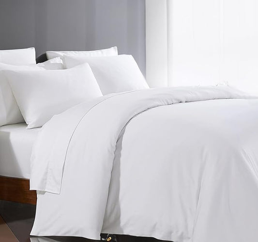Duvet Cover Oversized King Size 1000 Thread Count 100% Egypitian Cotton 1 Duvet Cover & 2 Pillow Shams Long Staple Quilt Silky Soft, Breathable With Zipper -3 Piece Set for Comforter(White)