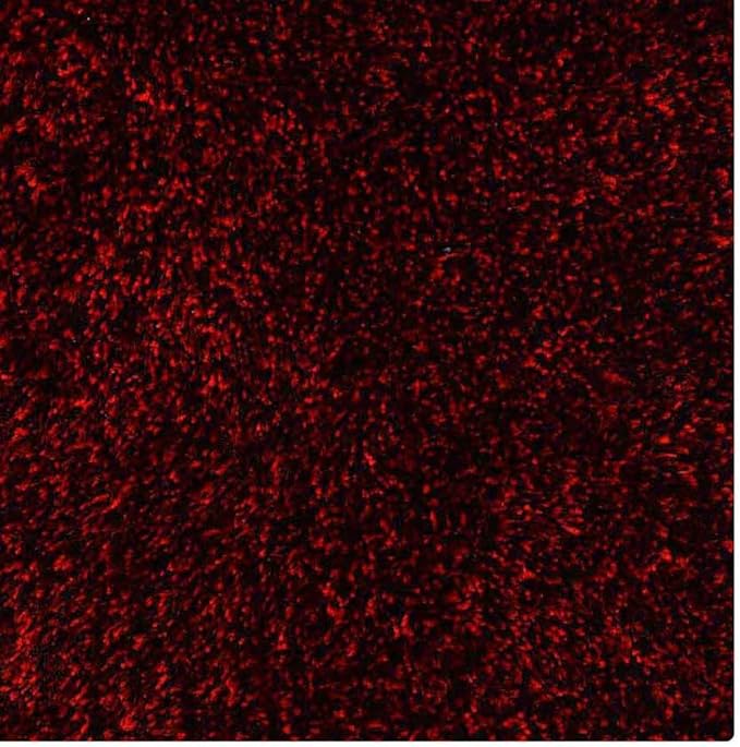 Rugsotic Carpets Hand Tufted Shag Polyester 8'x8' Square Area Rug Solid Red Black K00111
