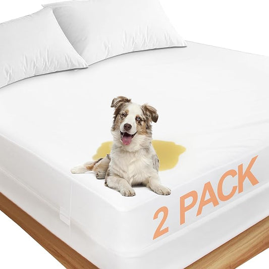 Waterproof Mattress Protector 2 Pack Twin XL 39"x80", Ptsuker Zippered Mattress Cover Hypoallergenic Noiseless, Blocks Out Dirt Dust and Moisture
