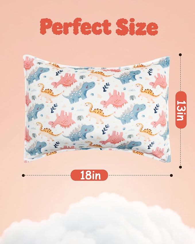 ALVABABY Toddler Pillowcase Kids Pillow Cover Polyester Bean Velvet Soft Warm 2 Pack Fit 13"x 18" or 12"x16" Envelope for Girl Boy Sleepy Travel 2TPMT01A