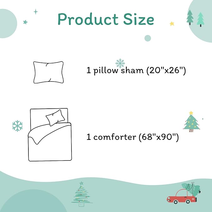 JSD Cars Kids Comforter Set Twin Size, Soft Lightweight Printed Microfiber Beddings Machine Washable Oeko-TEX Certified
