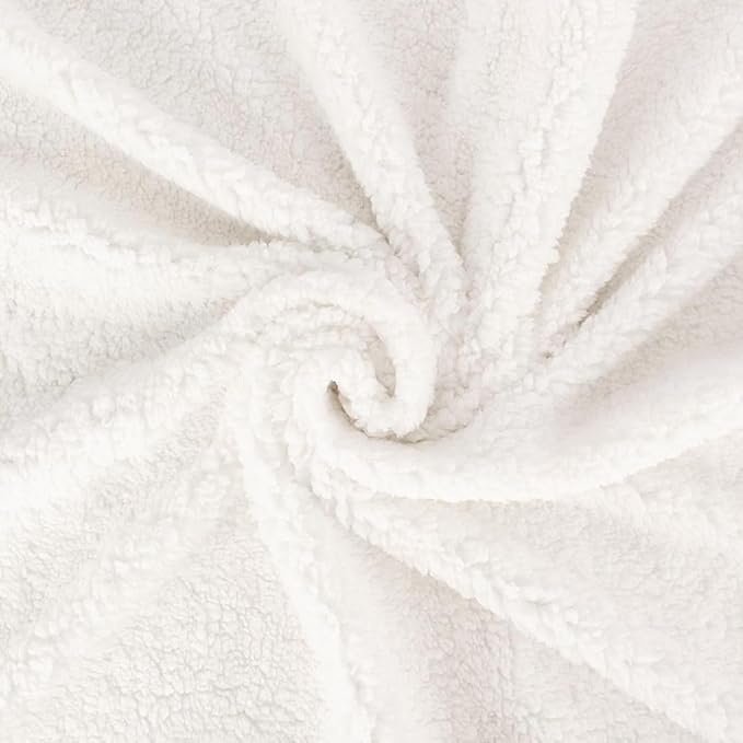 American Baby Company Heavenly Soft Chenille Sherpa Toddler Blanket (36" x 48"), Warm and Cozy, Ivory, for Boys and Girls, Versatile for Nap Time, Preschool and Travel