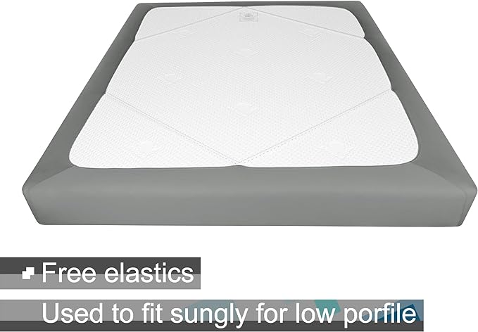 Box Spring Cover King Size - Jersey Knit & Stretchy Wrap Around 4 Sides Bed Skirt for Hotel & Home - King/Cal King/Olympic Queen, Light Gray