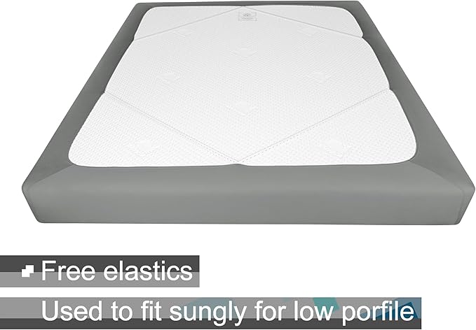 Box Spring Cover Twin/Twin XL Size - Jersey Knit & Stretchy Wrap Around 4 Sides Bed Skirt for Hotel & Home, Light Gray