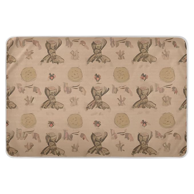 Waterproof Bed Pad Reusable Changing Pad Toddler Mattress Protector Large Pee Pad Baby Diaper Pad Soft Washable Liner Brown Bohemia