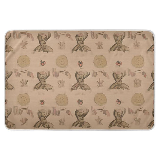 Waterproof Bed Pad Reusable Changing Pad Toddler Mattress Protector Large Pee Pad Baby Diaper Pad Soft Washable Liner Brown Bohemia