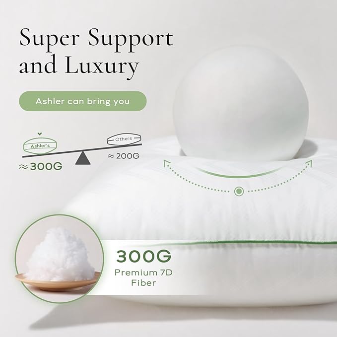 Ashler Throw Pillow Inserts (Pack of 4, White), 12 x 12 Inches Pillow Inserts with 100% Cotton Cover, Indoor Decorative Pillows Inserts for Couch Sofa and Bed
