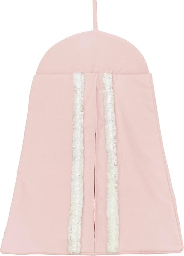 Sweet Jojo Designs Blush Pink Bohemian Boho Chic Girl Baby Crib Bedding Set Infant Nursery Room Blanket Fitted Sheet Skirt Diaper Stacker 4p Farmhouse Shabby Designer Elegant Geometric Textured Trim