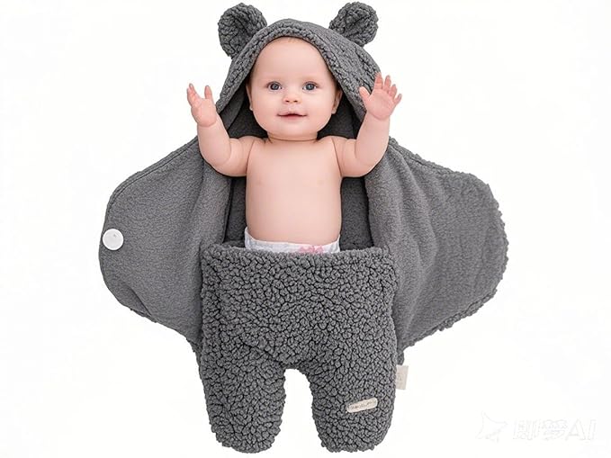 BlueSnail Newborn Receiving Blanket Baby Sleeping Wrap Swaddle 0-3 Months, 8-13 lbs (Gray)