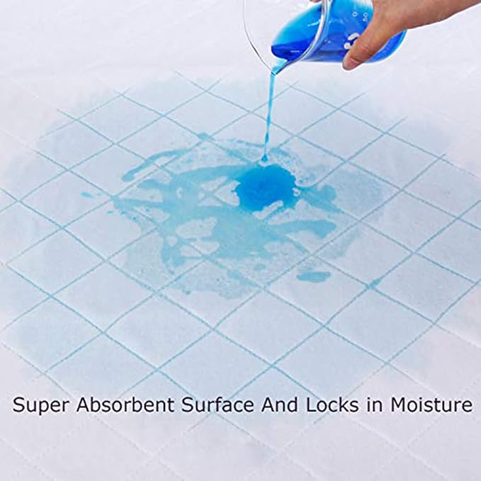 Waterproof Mattress Protector 34" x 52", Non-Slip & Washable Mattress Pad, 4 Layers Incontinence Bed Pads for Elderly, Kids and Women, Pee Pads for Dogs, White