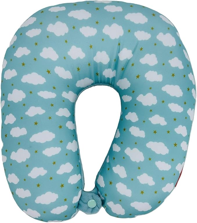 Bookishbunny U Shaped Micro Beads Microbead Neck Head Support Travel Pillow, 12"x12"x4" (Clouds)