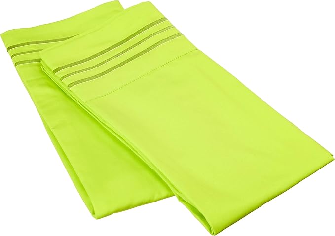 Elegant Comfort 1500 Thread Count Wrinkle & Fade Resistant Egyptian Quality Ultra Soft Luxurious 2-Piece Pillowcases, King Size, Lime