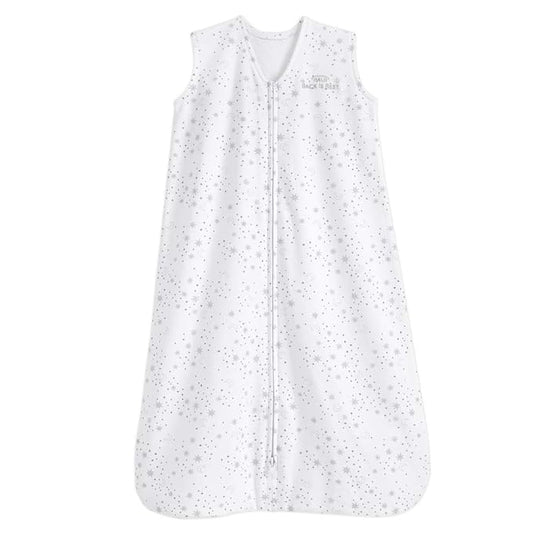 HALO SleepSack, 100% Cotton Wearable Blanket, Swaddle Transition Sleeping Bag, TOG 0.5, Midnight Moons-grey, Medium, 6-12 Months