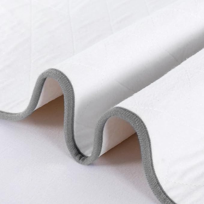 Waterproof Mattress Protector 34" x 52", Non-Slip & Washable Mattress Pad, 4 Layers Incontinence Bed Pads for Elderly, Kids and Women, Pee Pads for Dogs, White