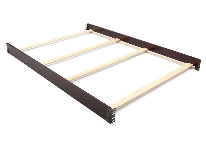 Full-Size Conversion Kit Bed Rails Compatible with Fancy Convertible Crib by Delta Children - Solid Wood Rail #0050 - Toddler & Adult Bed Rail for Full-Size - Nursery Furniture (Dark Chocolate - 207)