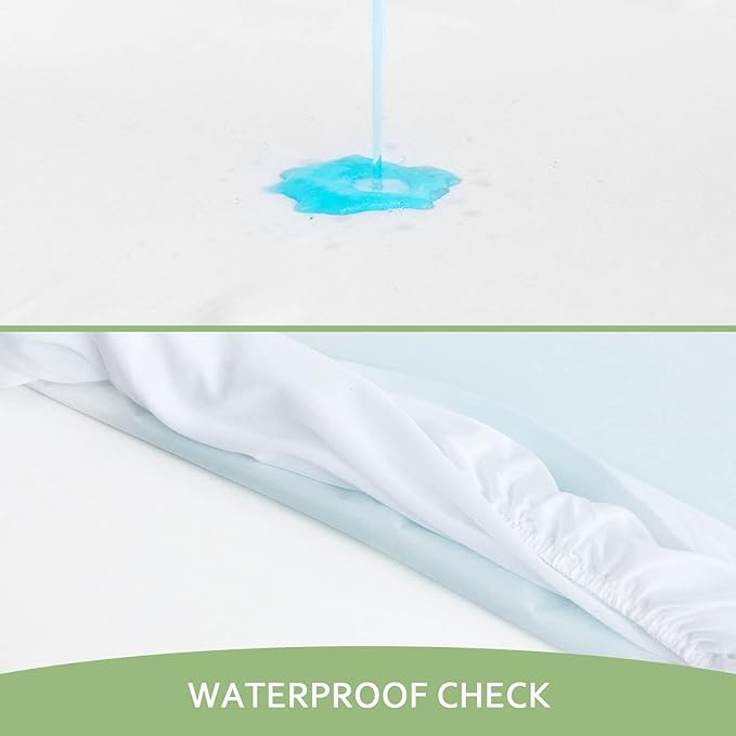Queen Mattress Protector Waterproof Mattress Cover Queen Size Bed, Skin Friendly and Breathable Mattress Cover, Viscose Jersey Mattress Pad with 18" Deep Pocket