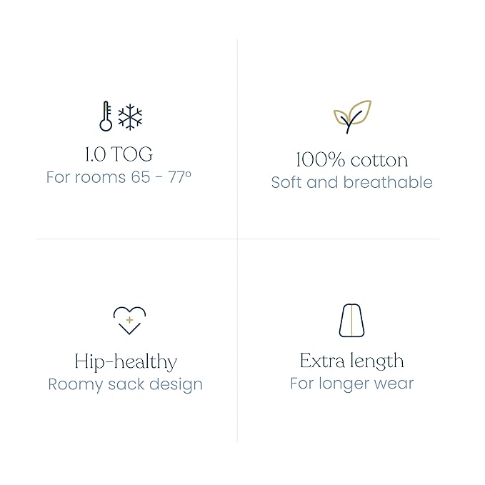 HALO SleepSack, 100% Cotton Wearable Blanket, Swaddle Transition Sleeping Bag, TOG 0.5, Blue Stripe, X-Large, 18-24 Months