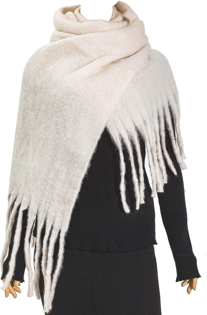 Winter Women Chunky Scarf Warm Blanket Big Thick Large Oversized Wrap Colorful Long Solid Scarves