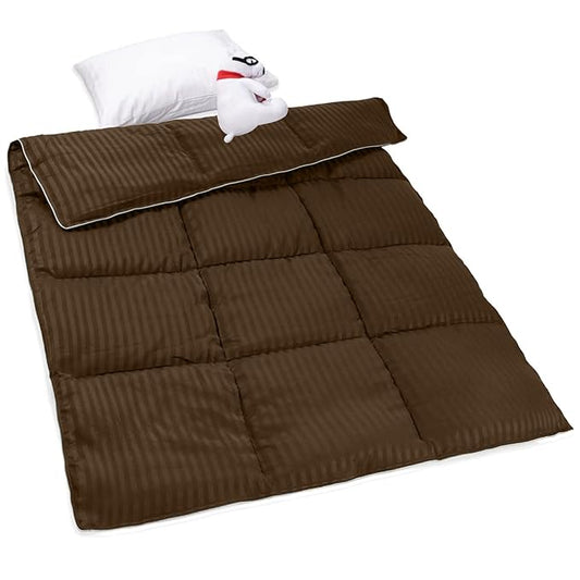 ZPECC Toddler Down Alternative Comforter, 39x47 Hypoallergenic Baby Blanket Quilt, Soft Breathable Lightweight All Season Kids Duvet Insert for Crib Stroller Cot Daycare, Brown
