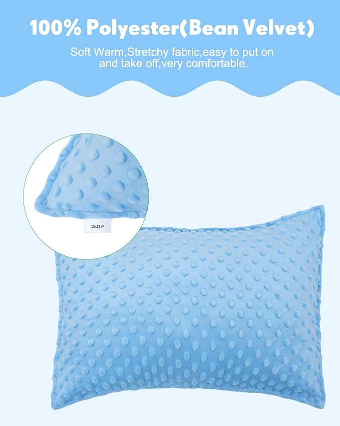 ALVABABY Toddler Pillowcase Kids Pillow Cover Polyester Bean Velvet Soft Warm 2 Pack Fit 13"x 18" or 12"x16" Envelope for Girl Boy Sleepy Travel 2TPD04A