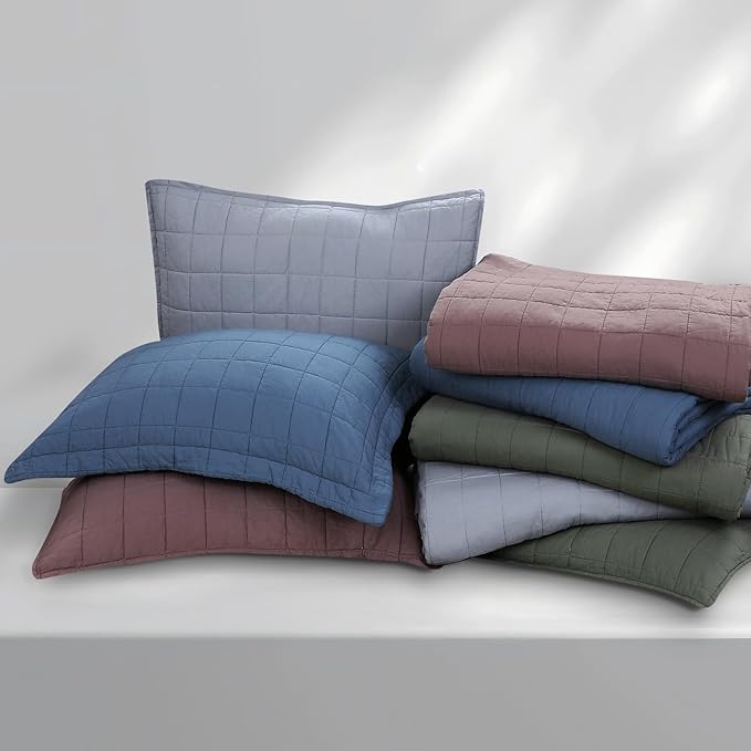 Quilt Bedding Set King Size - Cotton Soft Lightweight Bedspread Quilts Comforter Coverlet Sets Geometric Pattern with 2 Pillow Shams for All Season, 98x106 inches