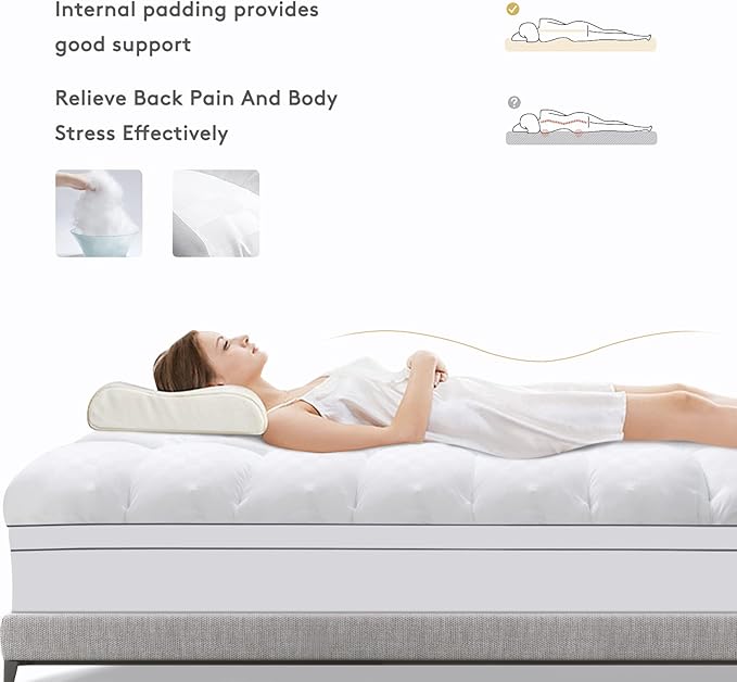 Mattress Topper King,Extra Thick Mattress Pad Cover for Back Pain,Cooling Mattress Protector with 8-21 Inch Deep Pocket,Overfilled Down Alternative Filling