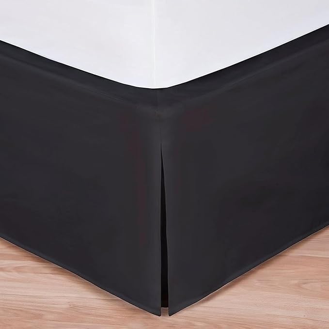 Bed Maker’s Never Lift Your Mattress Bed Skirt, Designed for Box Spring Beds, Split Corners, 14 Inch Drop Length, Queen, Black