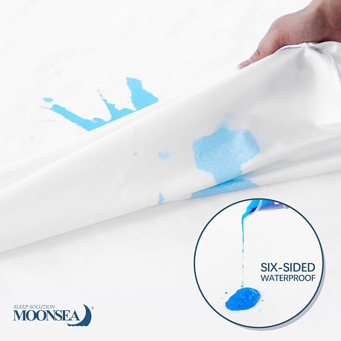 Zippered Waterproof Twin XL Mattress Protector, 6-Side Waterproof Mattress Encasement, Twin XL Mattress Cover, Box Spring Encasement