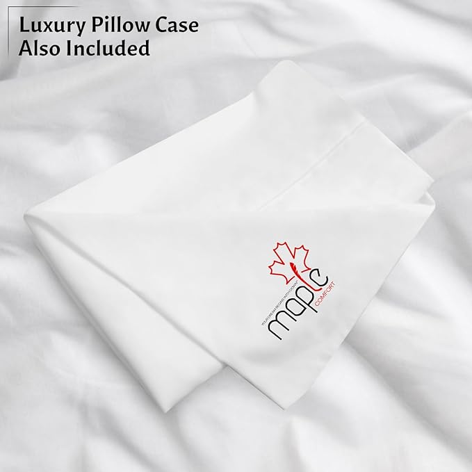 Down and Feathers Pillows Queen Size - Premium Soft Pillow Authentic Canadian White Goose Down 80% Feather 20% Down w/100% Cotton Cover for Comfort Luxury Experience - Fluffy & Easy Wash