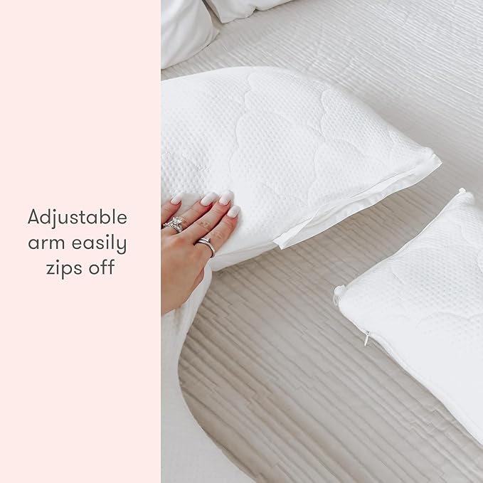 Newton Baby New and Improved Premium Pregnancy Maternity Pillow with Cotton Surface, 50% More Memory Foam and Fiber Clusters for Complete Support, U-Shaped with Removable Washable Cover
