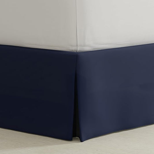 Bed Maker’s Never Lift Your Mattress Bed Skirt, Designed for Box Spring Beds, Split Corners, 14 Inch Drop Length, Full, Navy