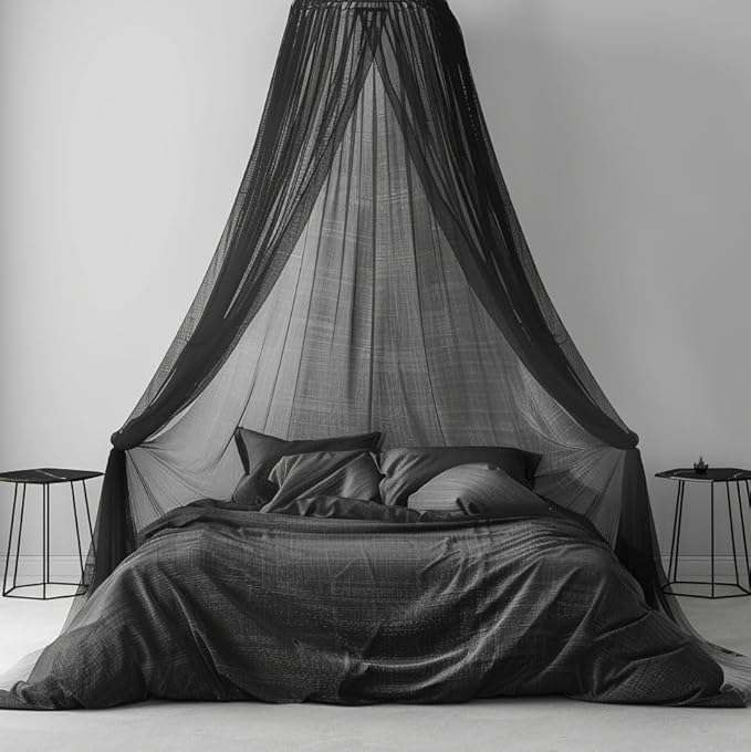 Comtelek Mosquito Net Bed Canopy for Girls,King Canopy Bed Curtains Full Queen Size from Ceiling,Dome Mosquito Netting Bed Tent Twin Girls Princess Canopy Bed White Decor for Baby Crib