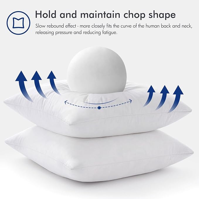 MIULEE Feather Pillow Insert 30x30, Decorative Down Feather Fluffy Throw Pillow Cotton Fabric for Living Room Sofa Bed