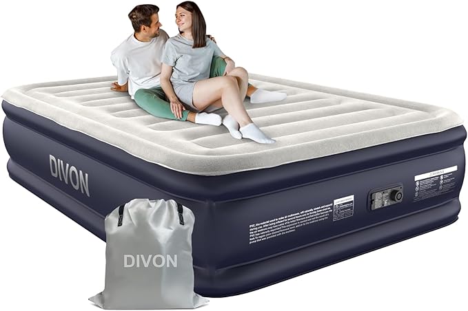 Air Mattress Full with Built in Pump,18''Raised Blow Up Mattress 2 Mins Self-Inflation/Deflation,Upgraded Thicker Inflatable Mattress，Air Bed with Storage Bag for Guests,Home，Camping，660 lbs Max