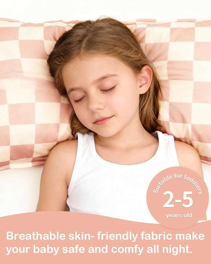 ALVABABY Toddler Pillowcase Stretchy Soft Kids Pillow Cover Fit 13"x 18" or 12"x16" Envelope for Girl Boy Sleepy Travel 2 Pack 2TPE43A