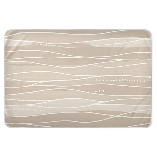 Waterproof Bed Pad Reusable Changing Pad Toddler Mattress Protector Large Pee Pad Baby Diaper Pad Soft Washable Liner Light Brown Boho Wave