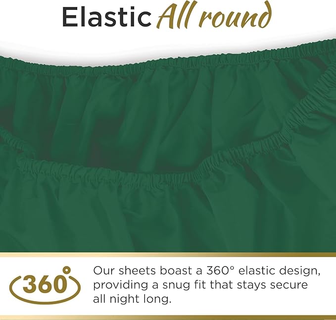 Full XL 100% Microfiber Double Brushed Sheet Set - Extra-Soft, Breathable & Wrinkle-Free - 15" Deep Pockets, 54" x 80" - Ideal for Extra Long Full Beds - 4PC Set (Full XL, Hunter Green)