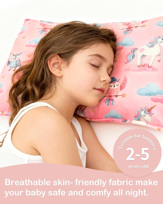 ALVABABY Toddler Pillowcase Stretchy Soft Kids Pillow Cover Fit 13"x 18" or 12"x16" Envelope for Girl Boy Sleepy Travel 2 Pack 2TPE46A