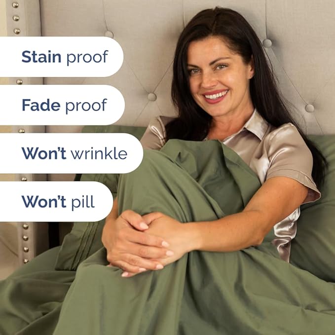Full XL Size 4 Piece Sheet Set - Comfy Breathable & Cooling Bed Sheets Set - Hotel Luxury Bedding for Women, Men, Kids, Teens, Boys & Girls - Deep Pockets, Soft, Wrinkle Free - Oeko-Tex - Sage Green