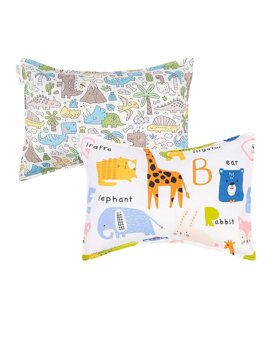 ALVABABY Toddler Pillowcases 2 Pack Organic Cotton Kids Pillow Cover Fit 13"x 18" or 12"x18" Envelope for Girl Boy Sleepy Travel