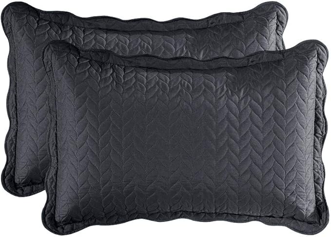 MOONLIGHT20015 Quilt King Size (106" x 96") with 2 Pillow Shams (20" x 36"+2") for All Season - 3 Pcs Lightweight Bedding Set Reversible Coverlet Embossed Quilted Bedspread (Charcoal)