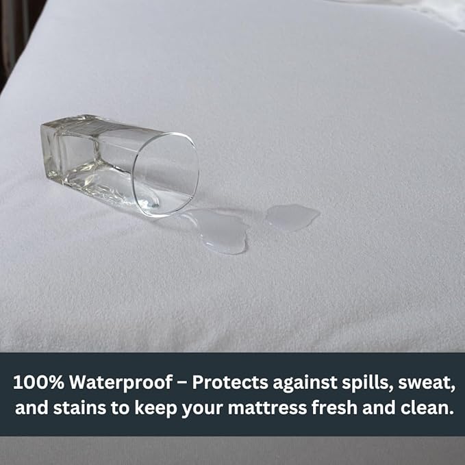 Zippered Waterproof Mattress Protector – 6-Sided Encasement, Bed Bug & Dust Mite Proof, 12” Deep Cover for Full Protection (Full)