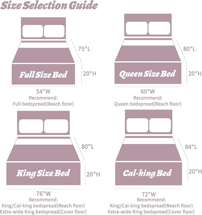 HZ & HY Oversized King Bedspread, Ultrasonic Coverlet Bedding Set, Lightweight Thin Comforter, Reversible, 5 Piece, 100% Microfiber, Mauve Shadows