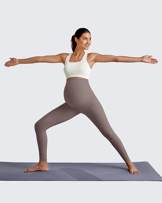 G4Free BareFeel Maternity Leggings with Pockets Over The Belly Stretchy Workout Yoga Pregnancy Pants