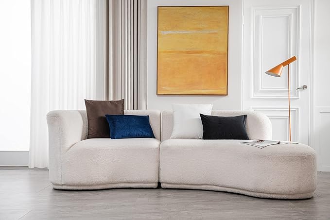 Lumbar Pillow Covers 12x20 Black: Pack of 2 Cozy Soft Velvet Rectangular Modern Luxury Decorative Throw Pillow Cases for Sofa Couch Living Room Bed Home Decor