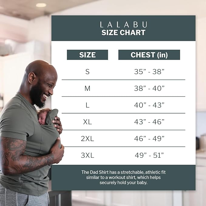 Lalabu The Dad Shirt | Hands-Free Baby Carrier for Dad with Kangaroo Pouch | Engineered for Bonding, Safety, & Comfort for Newborns Up to 15 Lbs. | CPSC Compliant - Natural - 2XL