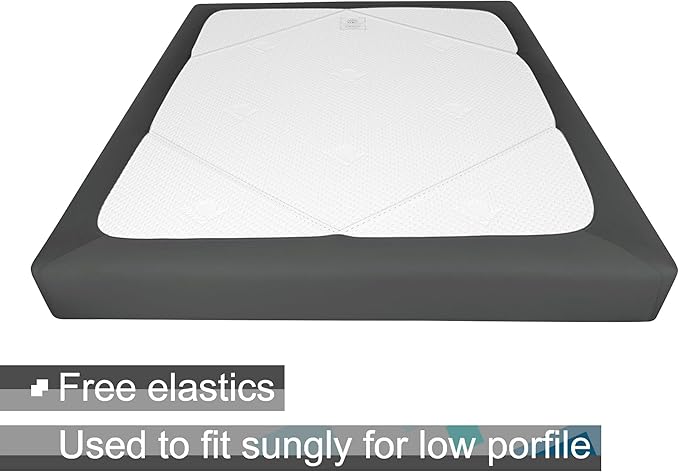 Box Spring Cover Queen/Cal Queen Size - Jersey Knit & Stretchy Wrap Around 4 Sides, Alternative for Bed Skirt, Gray