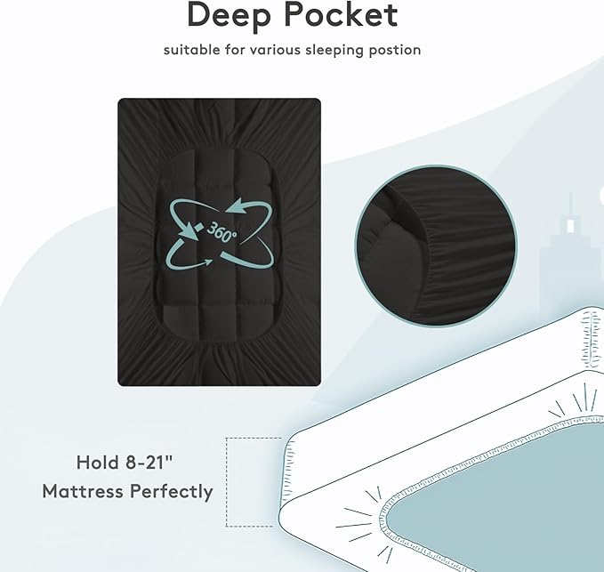 Mattress Topper Queen,Extra Thick Mattress Pad Cover for Back Pain,Cooling Mattress Protector with 8-21 Inch Deep Pocket,Overfilled Down Alternative Filling,Black