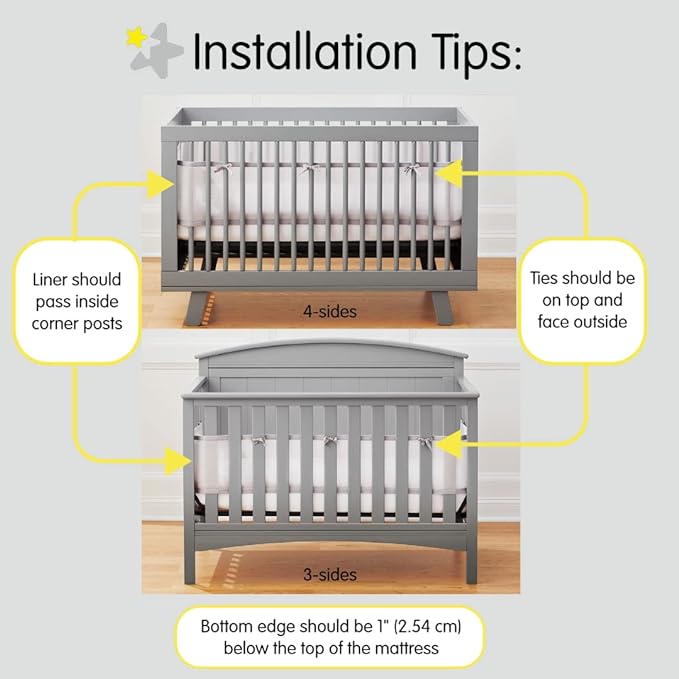 BreathableBaby Breathable Mesh Liner for Full-Size Cribs, Classic 3mm Mesh, Navy (Size 4FS Covers 3 or 4 Sides)